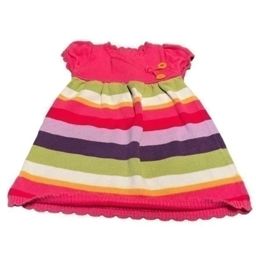 Gymboree multicolored striped knitted dress 6–12 months baby